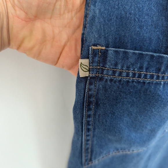 Denim Sleeveless A-Line Midi Dress - Picture 7 of 9